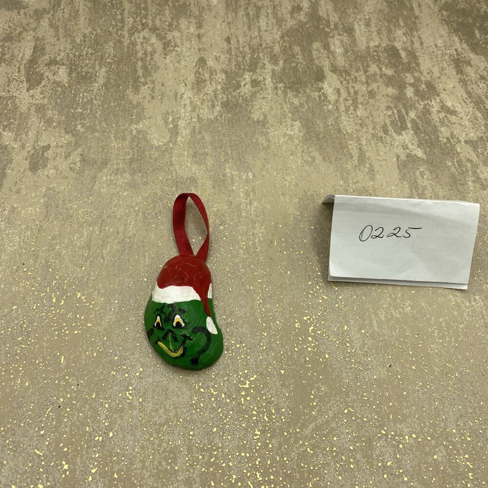 Grinch Handmade Christmas Seashell Ornament From Nova Scotia 2.5”